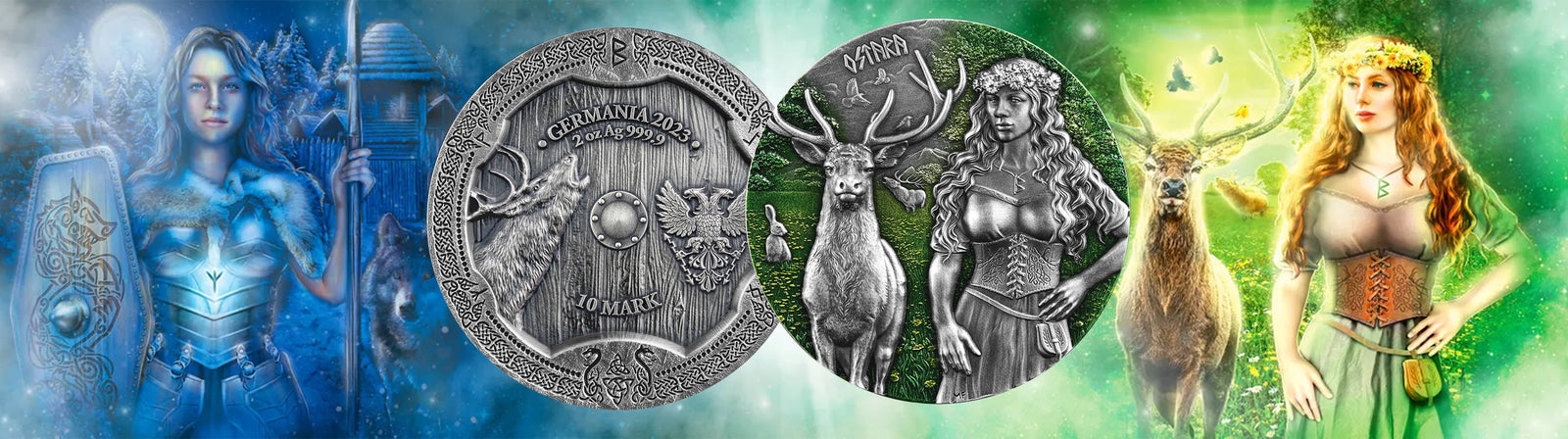 Germania Mint 2023 Valkyries Ostara 2 oz Silver Ultra High Relief