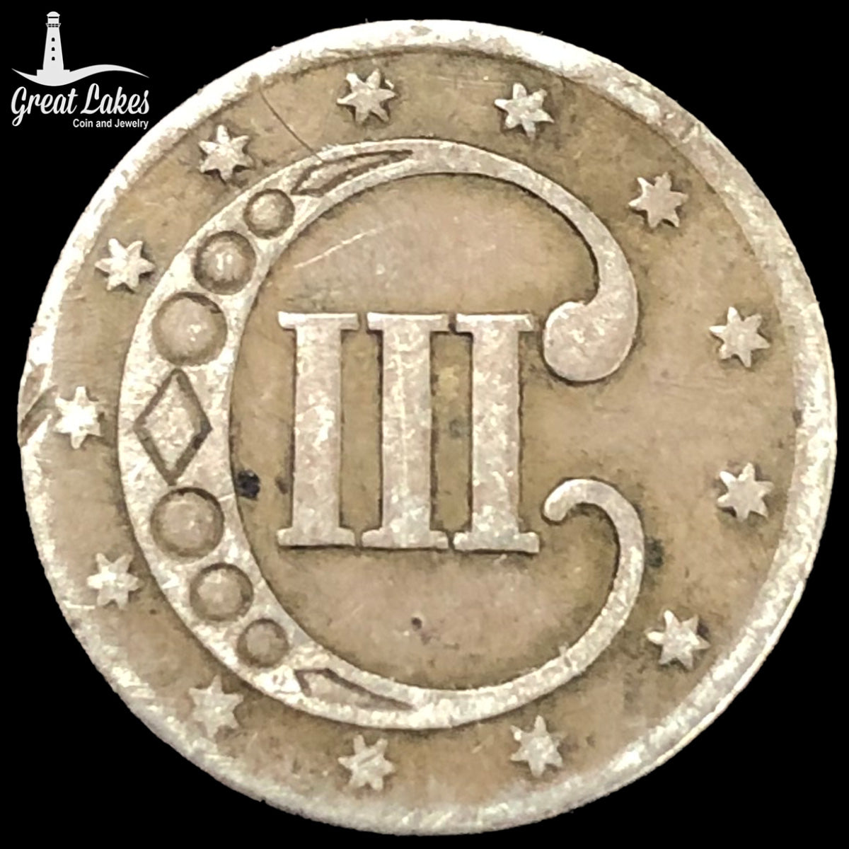 1852 Three Cent Silver (VF)