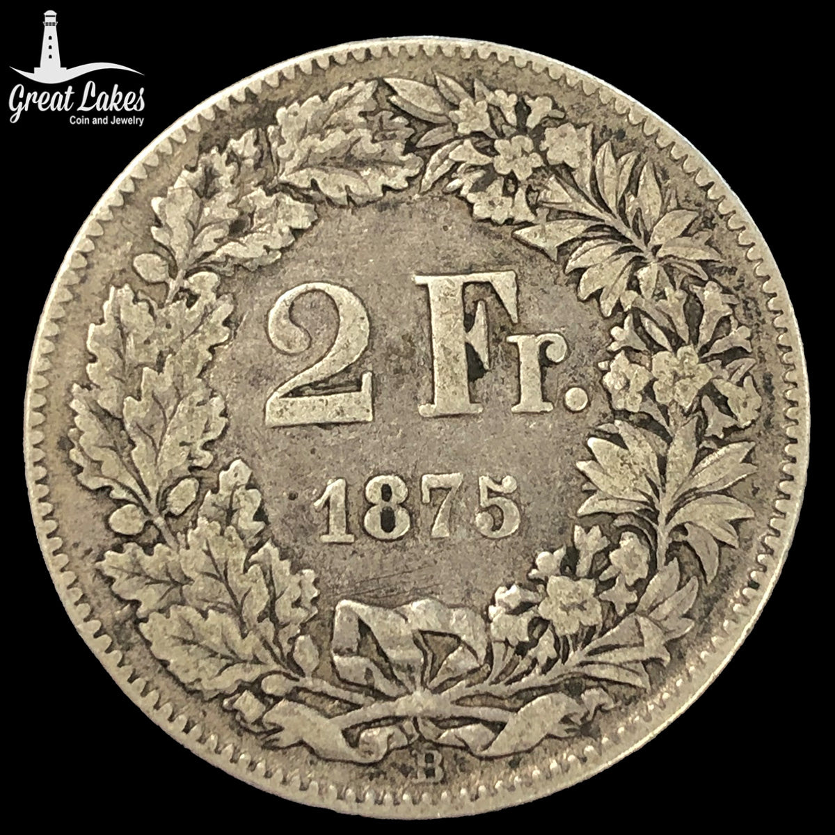 1875B Switzerland 2 Francs