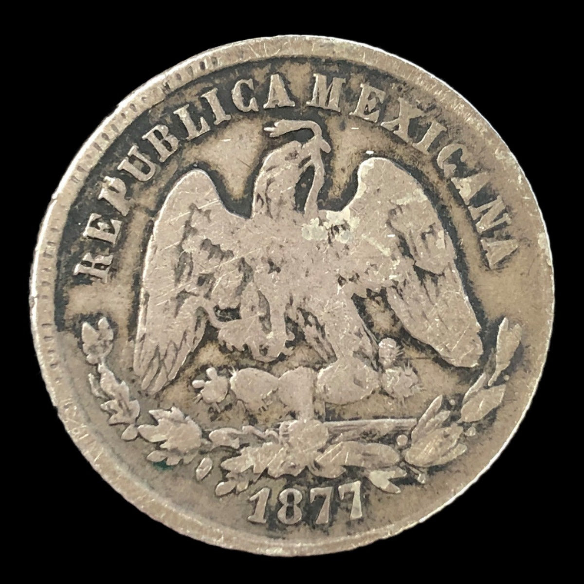 1877Zs S 25 Centavos Zacatecas Mexico