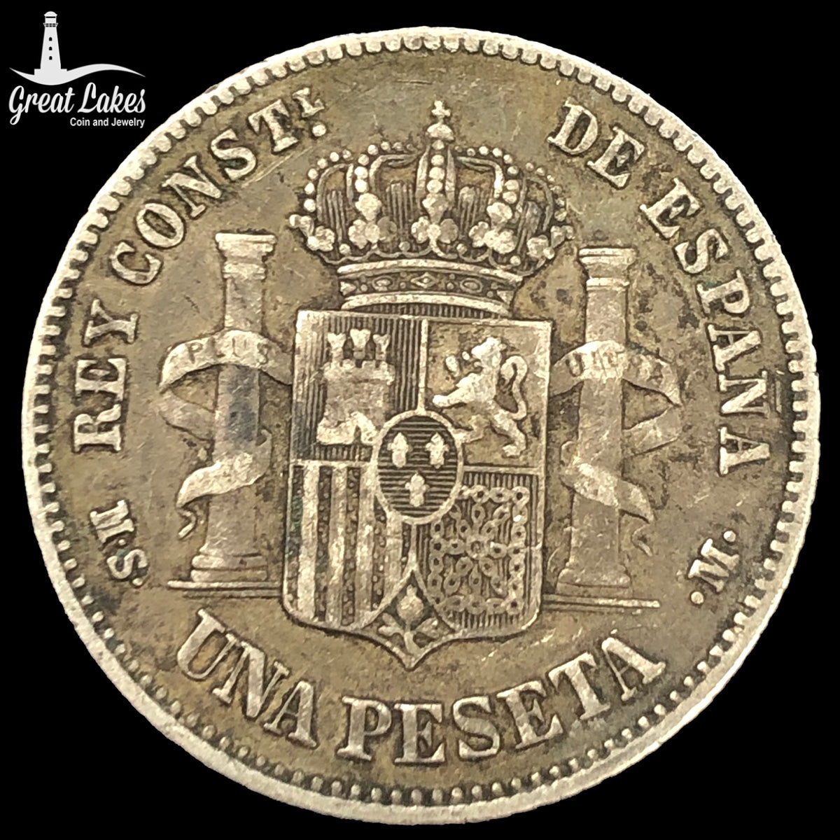 1883 Spain MS-M Una Peseta