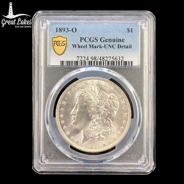 1893-O Morgan Silver Dollar PCGS Uncirculated Details - Wheel Mark