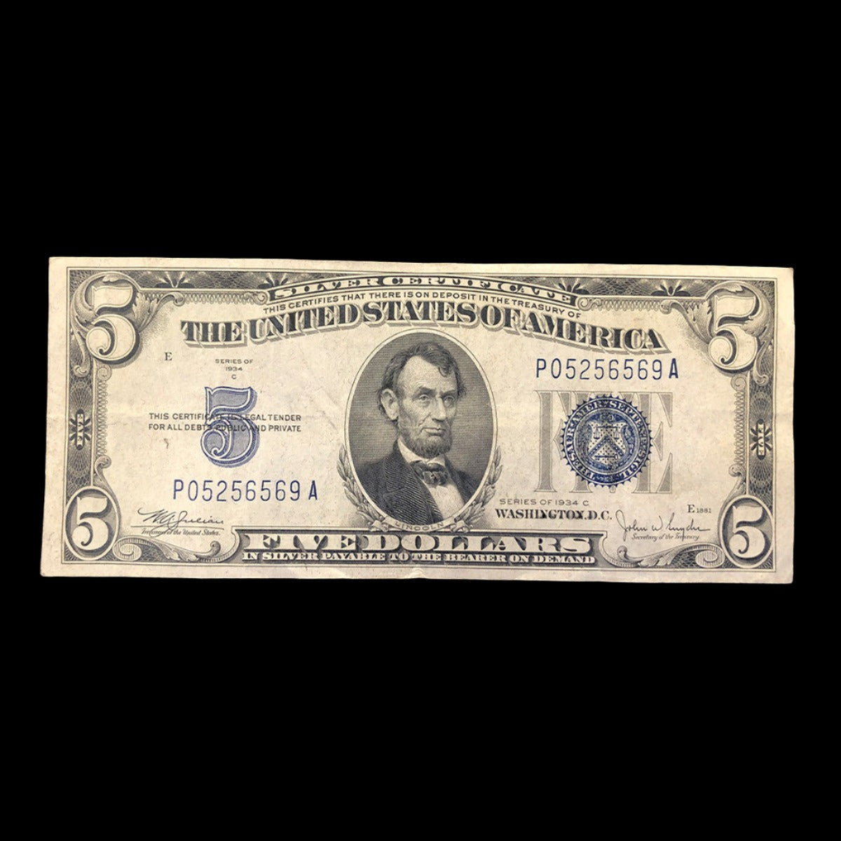 1934-C $5 Silver Certificate (VF)