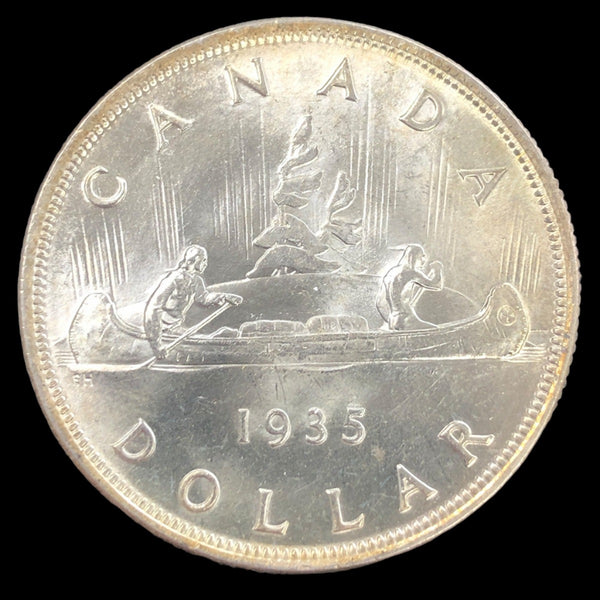 1935 Canadian Silver Dollar BU Great Lakes Coin 1935-canadian-silver-dollar-bu-great-lakes-coin