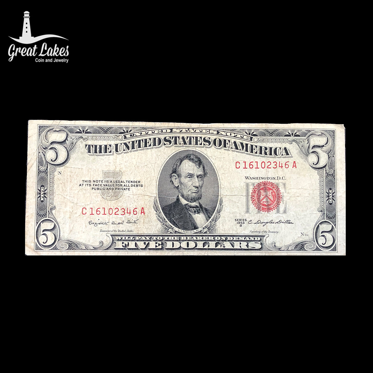 1953-B $5 Legal Tender (F)