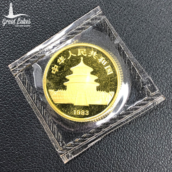 1983 Chinese 1/10 oz Gold Panda (BU) - Great Lakes Coin