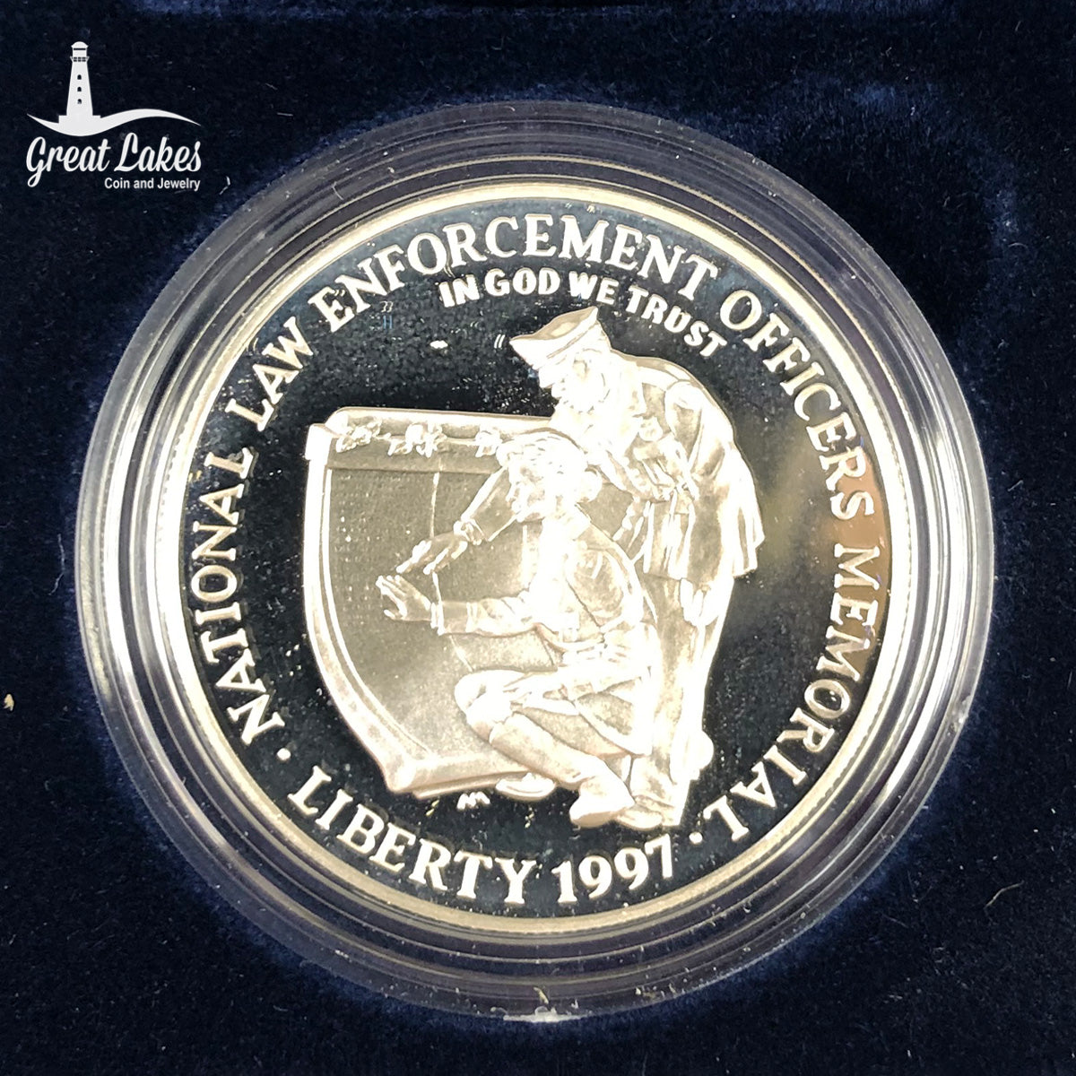 1997-P Law Enforcement  $1 Silver Commemorative Proof (With Box &amp; CoA)