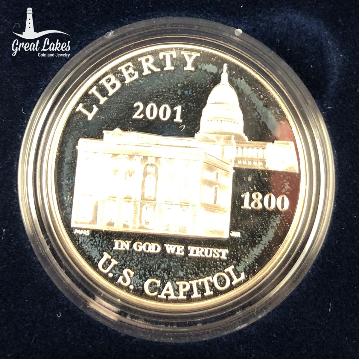 2001–P Capitol Visitors Center $1 Silver Commemorative Proof (With Box NO CoA)