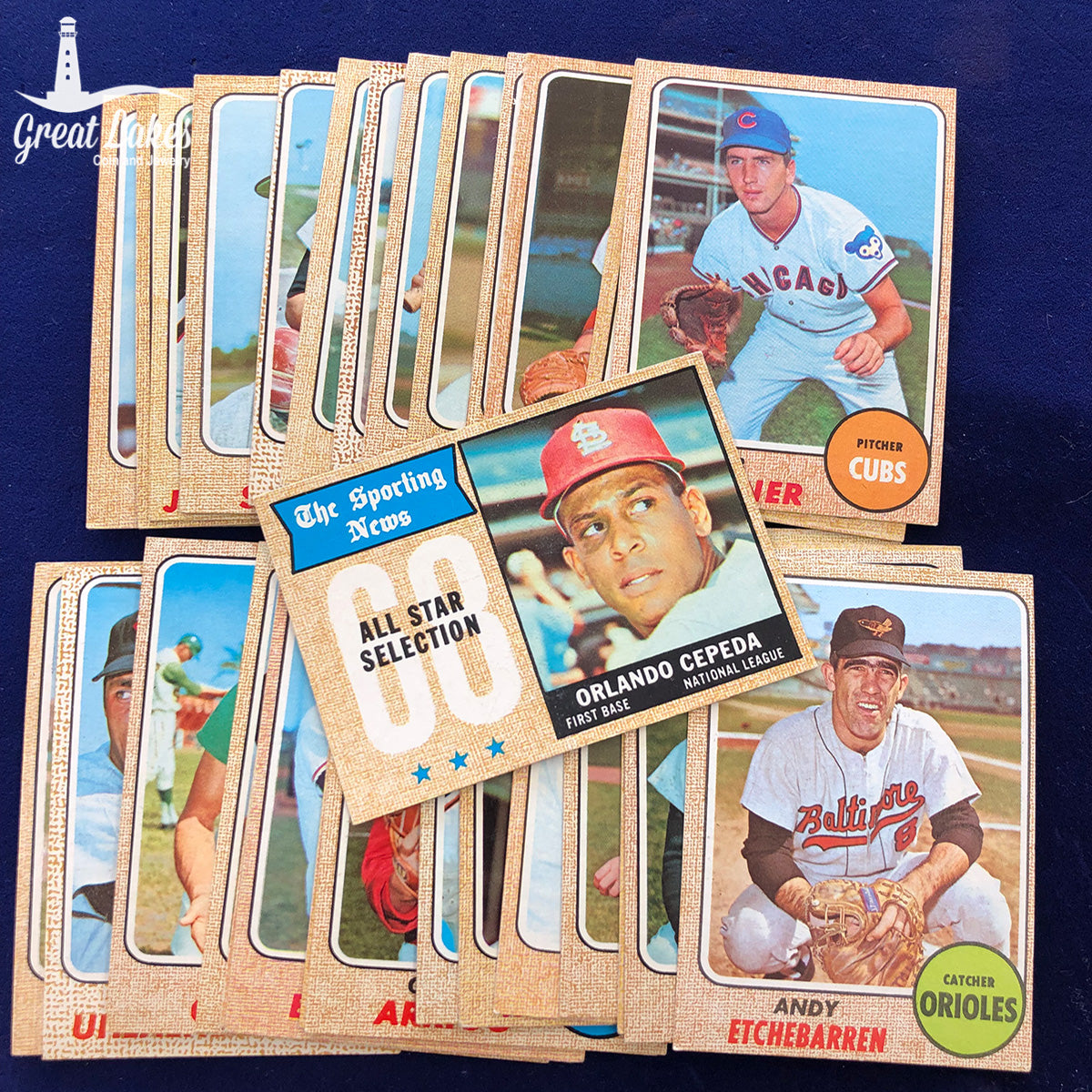 31 Piece Lot of 1968 Topps Baseball Cards
