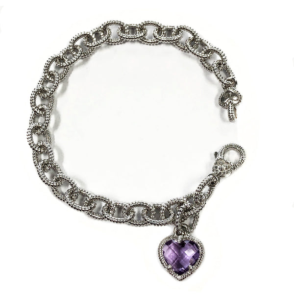 Judith Ripka Chain Link Bracelet with Amethyst - Great Lakes Coin