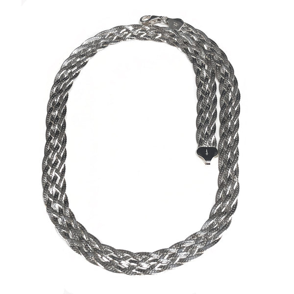 Braided Silver Herringbone Necklace Great Lakes Coin