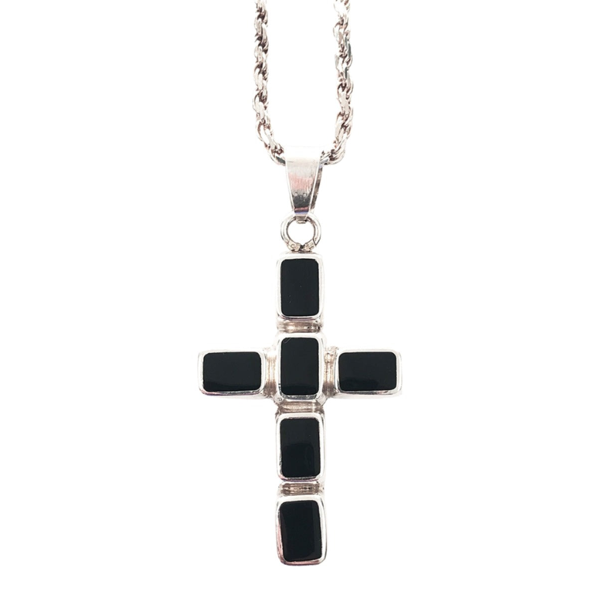 Reversible Silver Cross Necklace