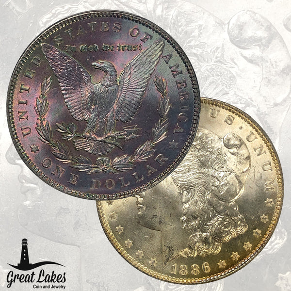 1886 Morgan Silver Dollar PCGS MS65 (Toner) - Great Lakes Coin
