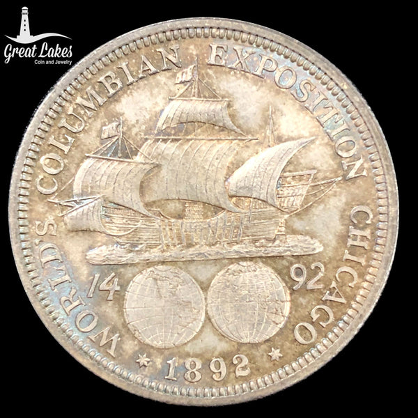 1892 Columbian Commemorative Half Dollar Toned (BU) - Great Lakes Coin
