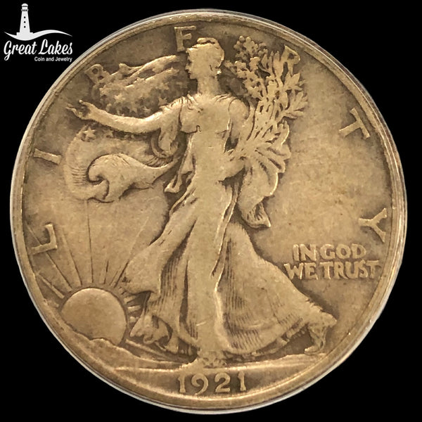 1921-D Walking Liberty Half Dollar ANACS VF25 - Great Lakes Coin