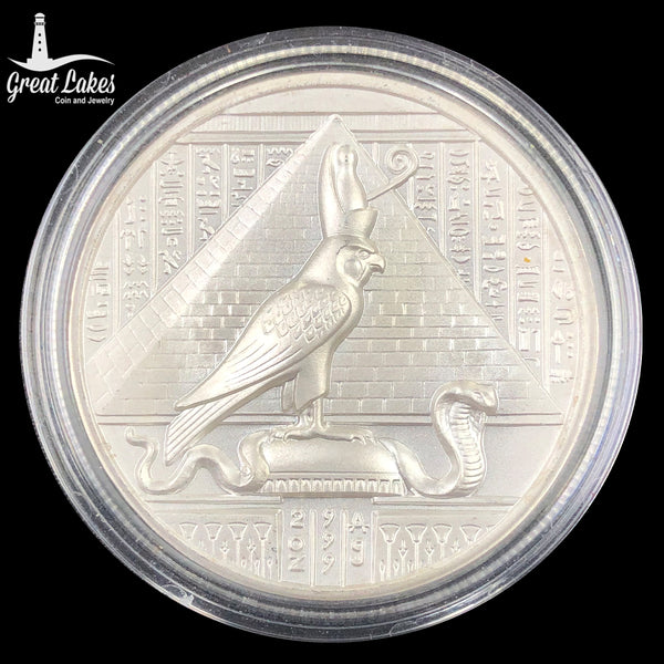 2 oz Silver Sobek Rounds (Egyptian Gods Series #3, New, High Relief) 