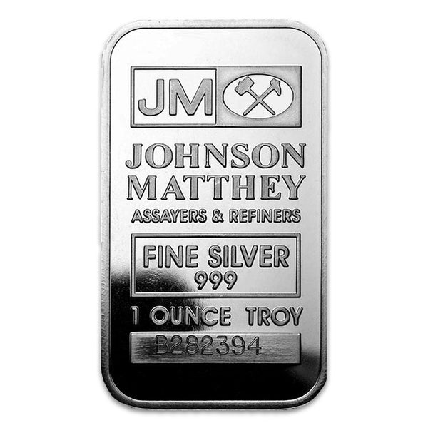 Johnson Matthey 1 oz Silver Bar (Secondary Market) - Great Lakes Coin