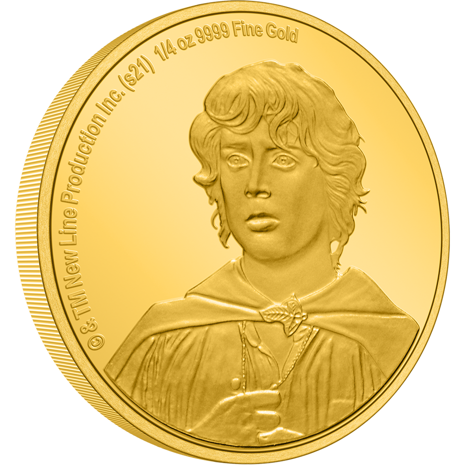Niue Mint 2021 Lord of the Rings Frodo 1/4 oz Gold Coin