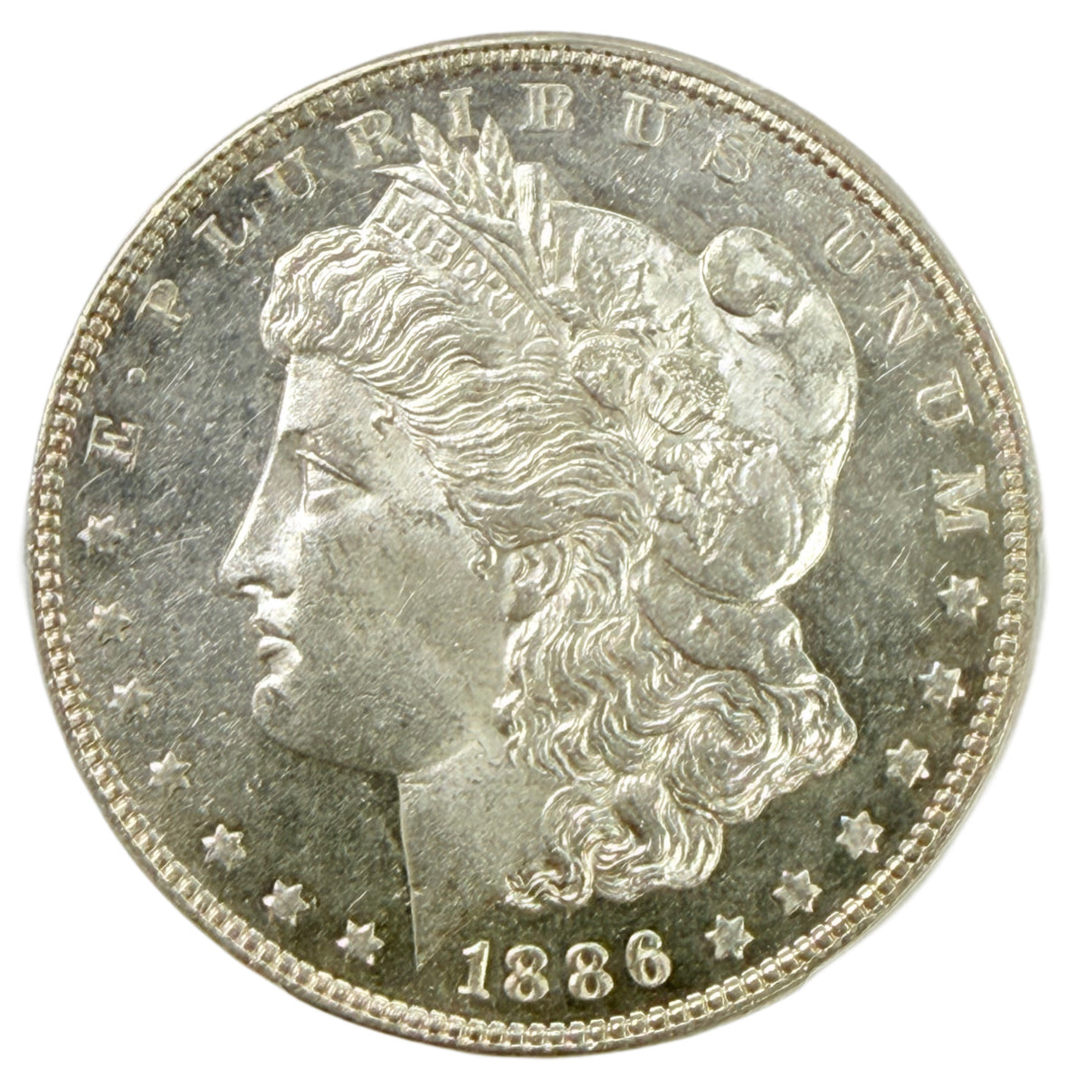 1886 Morgan Silver Dollar PCGG MS63PL