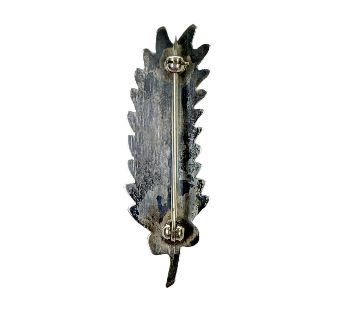 Silver & Turquoise Feather Pin