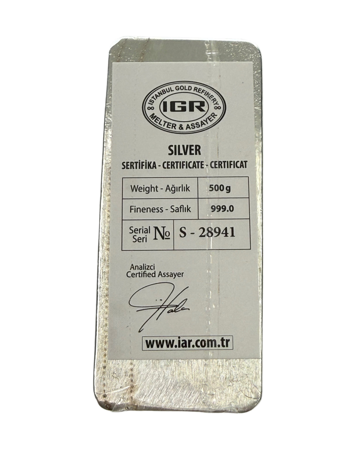 500g Silver Bar (Generic) (Secondary)