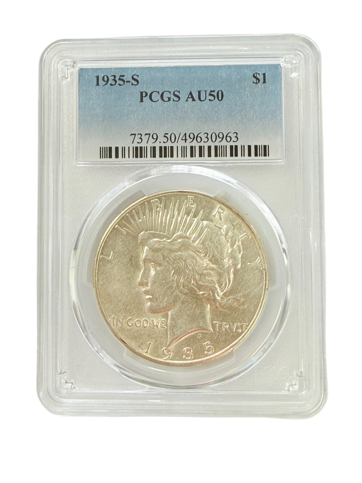 1935-S Peace Silver Dollar PCGS AU50