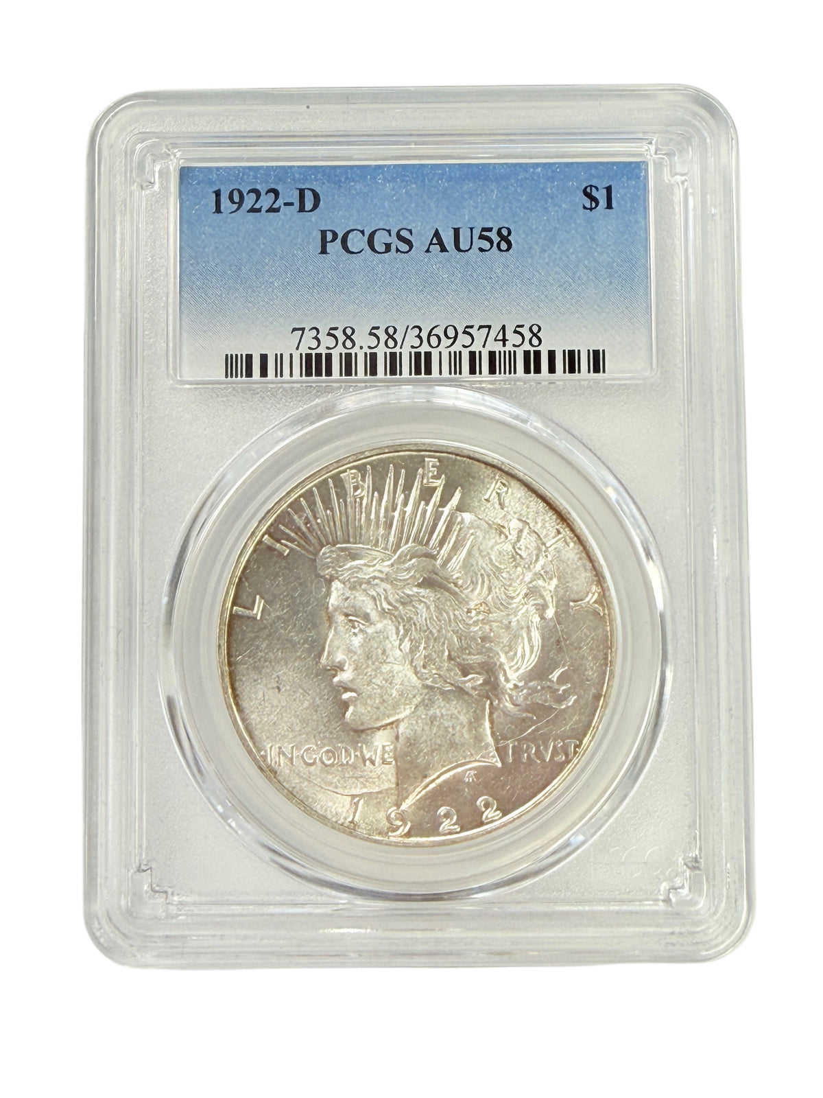 1922-D Peace Silver Dollar PCGS AU58