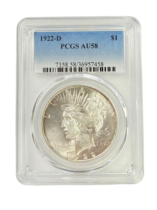 1922-D Peace Silver Dollar PCGS AU58