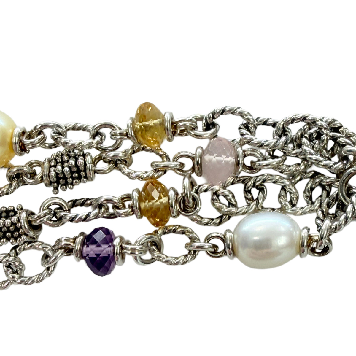 Michael Dawkins Silver Pearl & Gemstone Bracelet