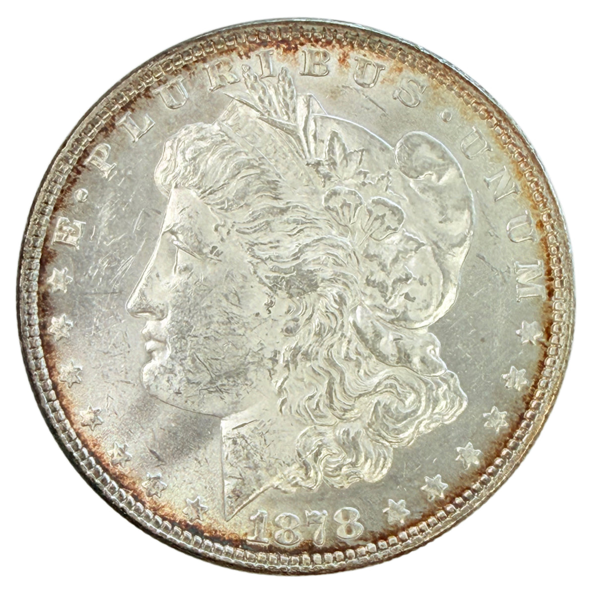 1878 8 Tailfeather Morgan Silver Dollar (BU)