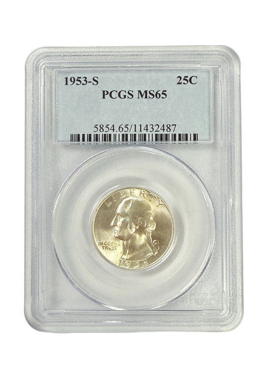 1953-S Washington Quarter PCGS MS65
