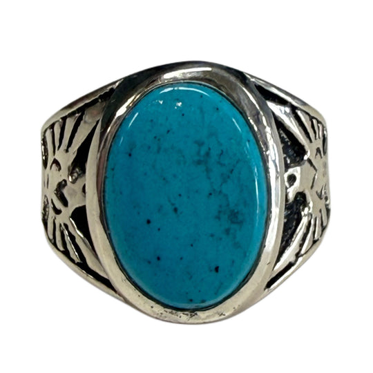 Native American Silver & Turquoise Thunderbird Ring