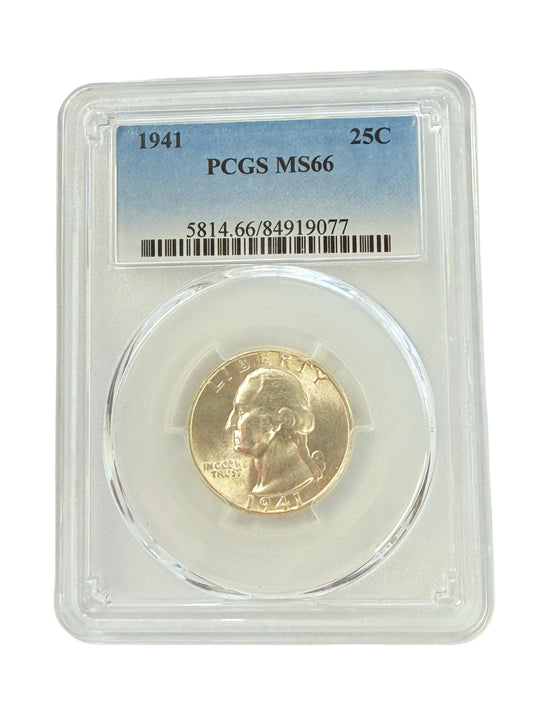 1941 Washington Quarter PCGS MS66