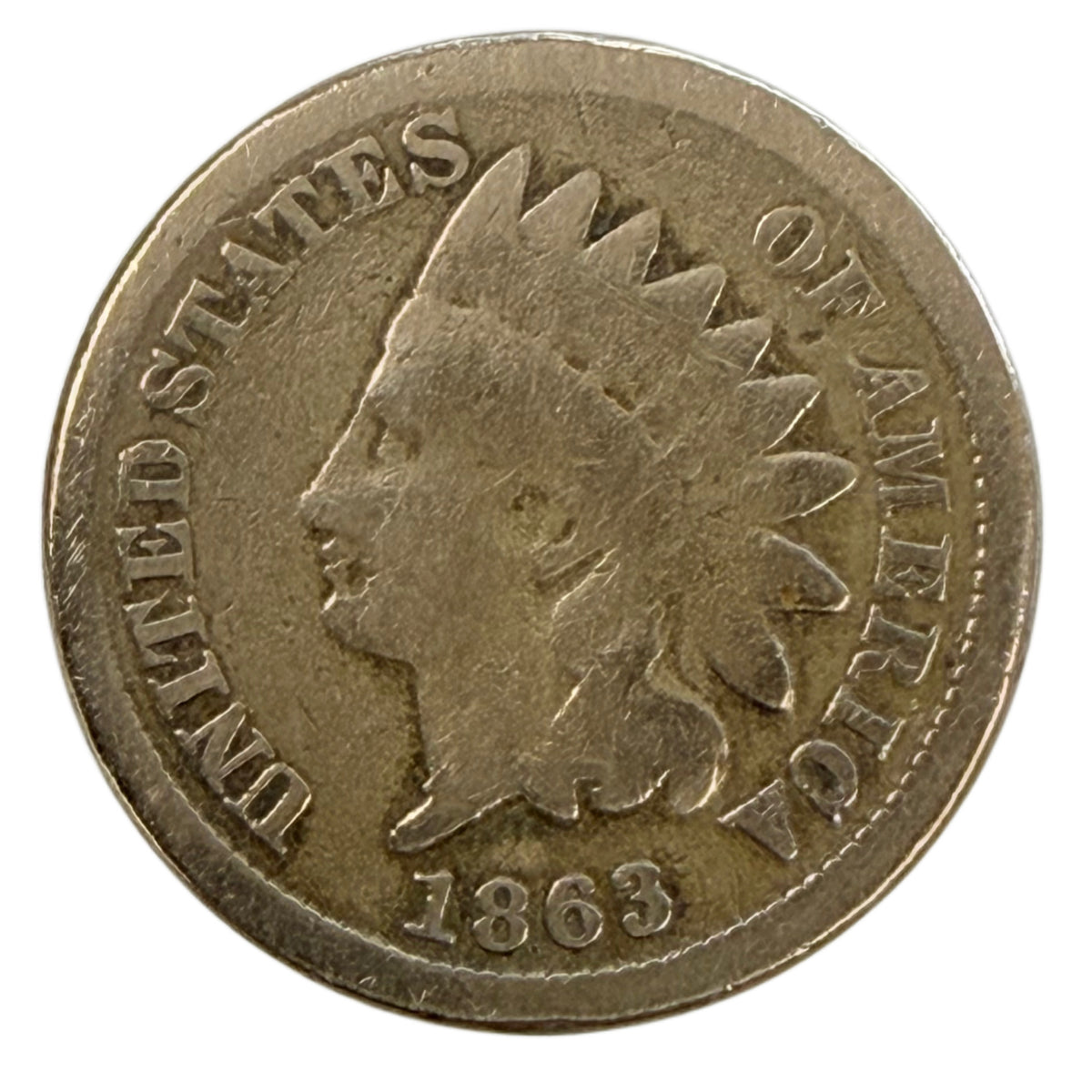 1863 Indian Head Cent (Good Details)