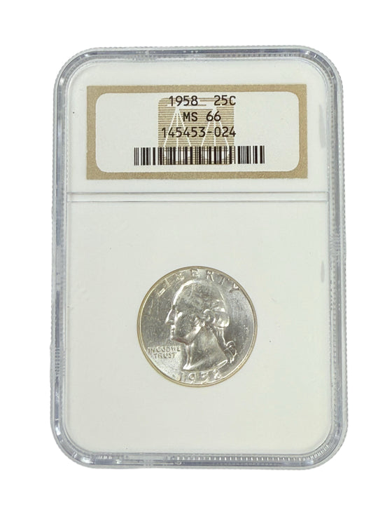 1958 Washington Quarter NGC MS66