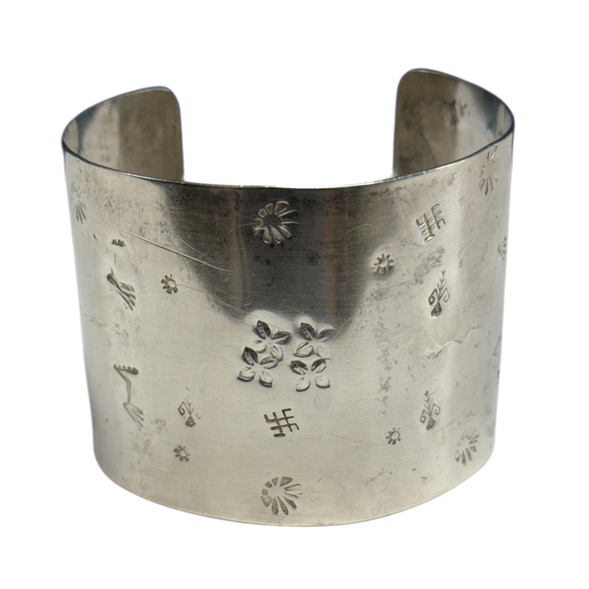 Engraved Silver Cuff