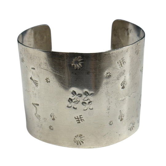 Engraved Silver Cuff