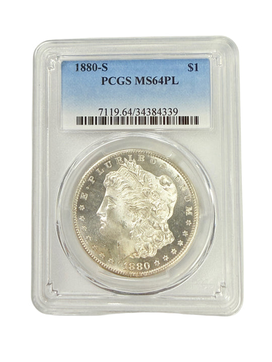 1880-S Morgan Silver Dollar PCGS MS64PL