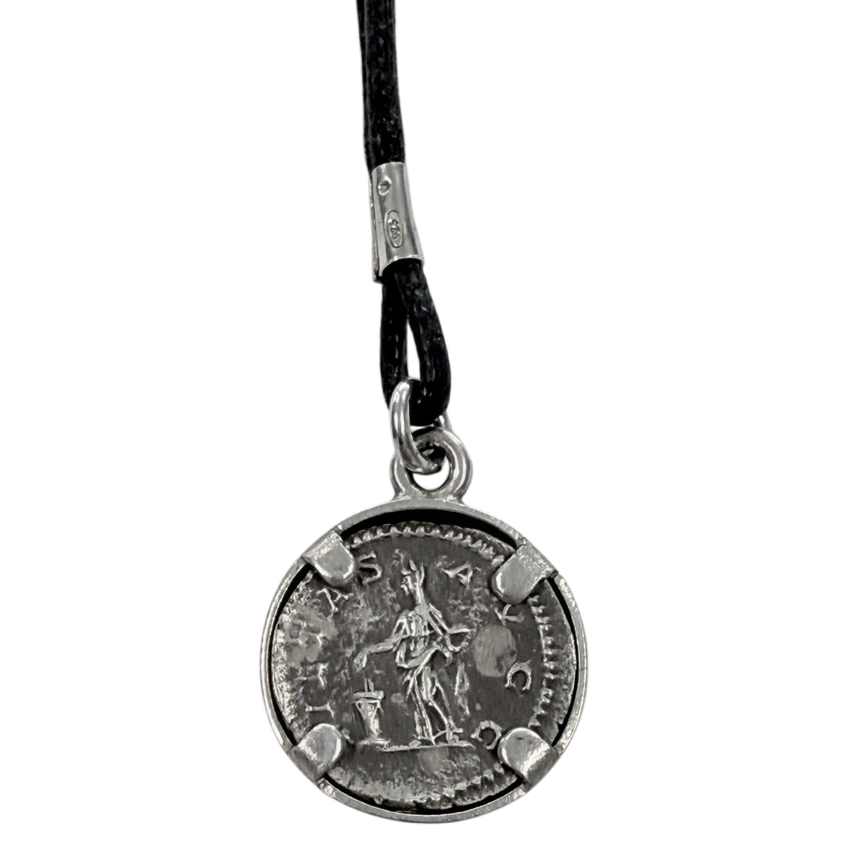 Ancient Roman Denarius Cord Necklace