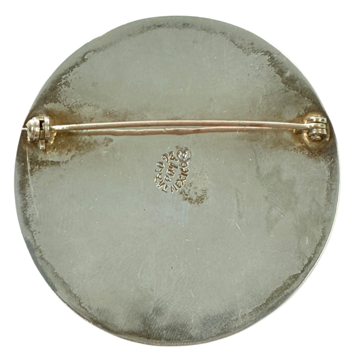 Silver Brass & Turquoise Pin