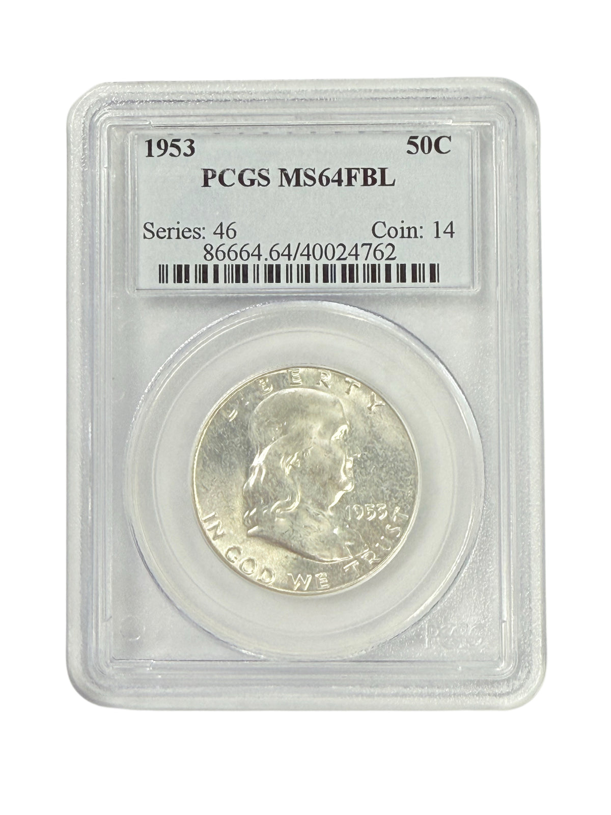 1953 Franklin Half Dollar PCGS MS64 FBL