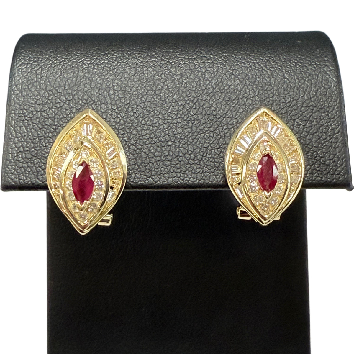 14k Ruby & Diamond Earrings
