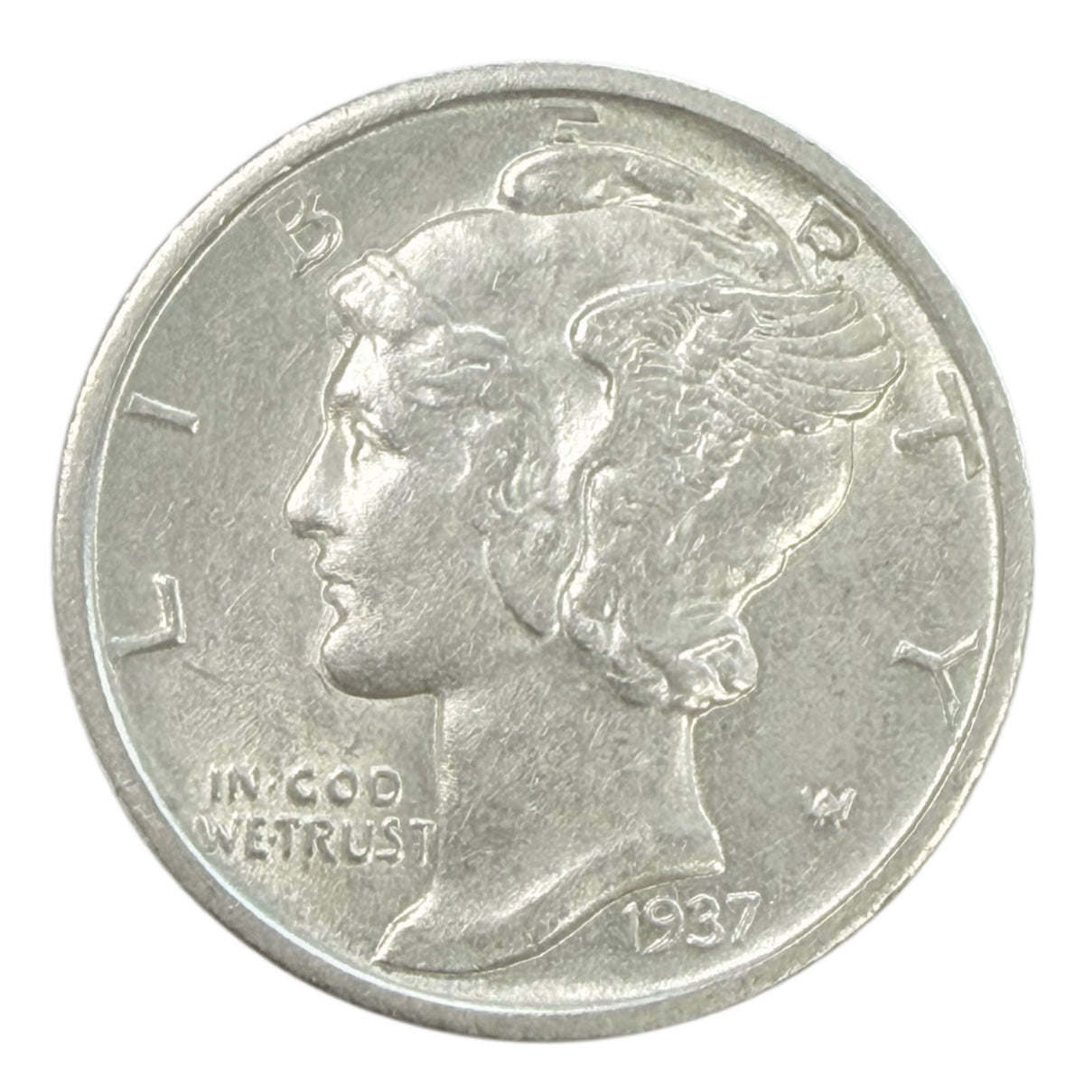 1937-D Mercury Head Dime (AU Details)