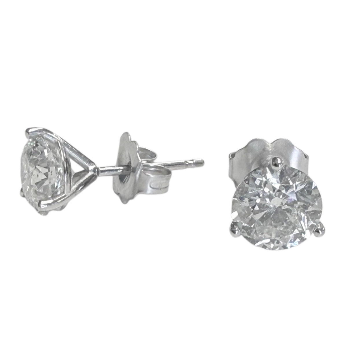 2.10 Carats 14k White Gold Diamond Studs