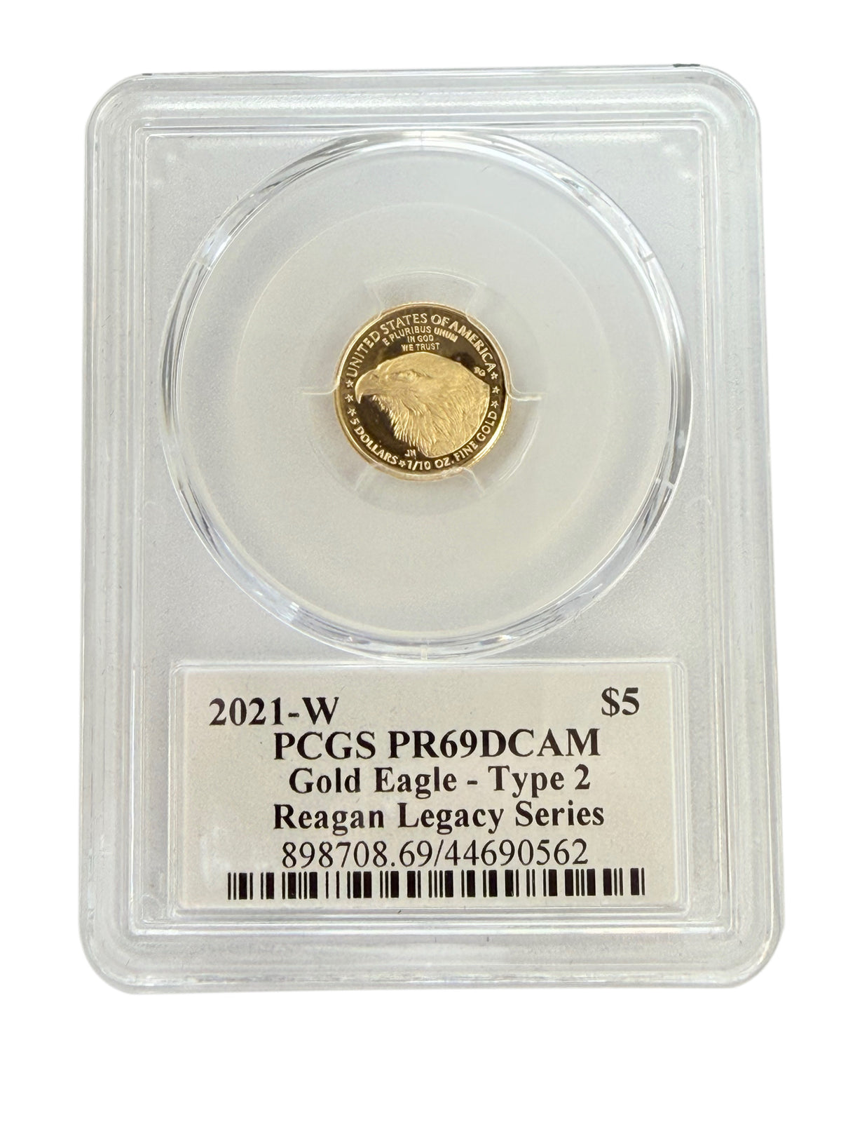 2021-W $5 1/10 oz American Gold Eagle PCGS PR69 DCAM