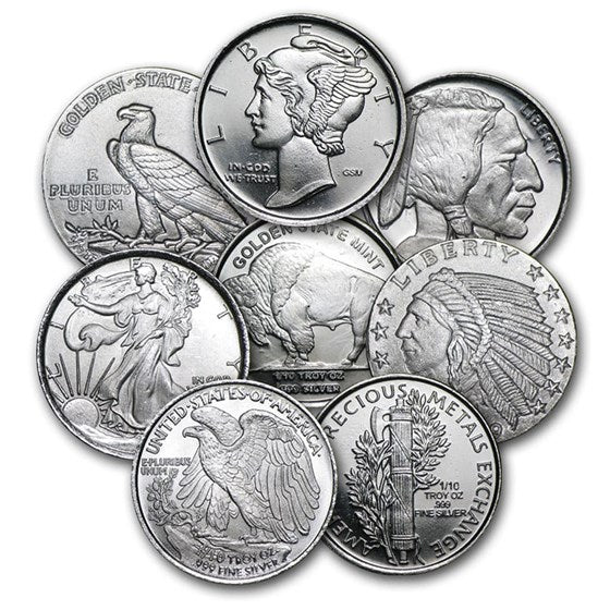 Generic 1/10 oz Silver Round (Secondary) (Random)
