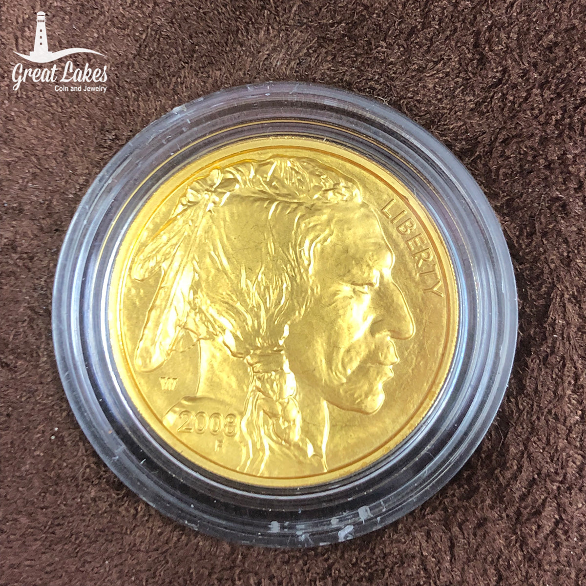 2008-W 1/2 Oz Burnished American Gold Buffalo (With Box & CoA)