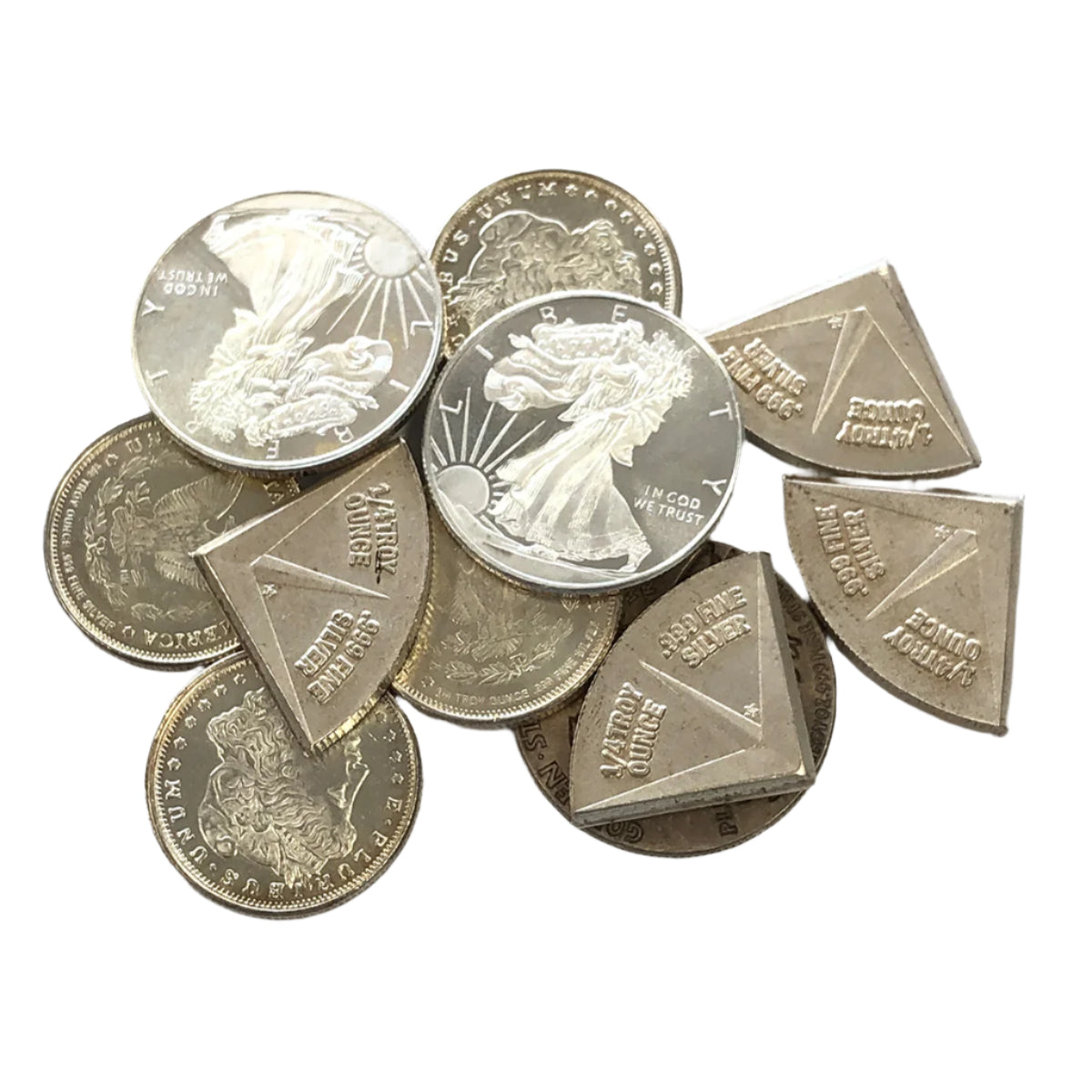 Lot of 11 1/4 oz Silver Rounds