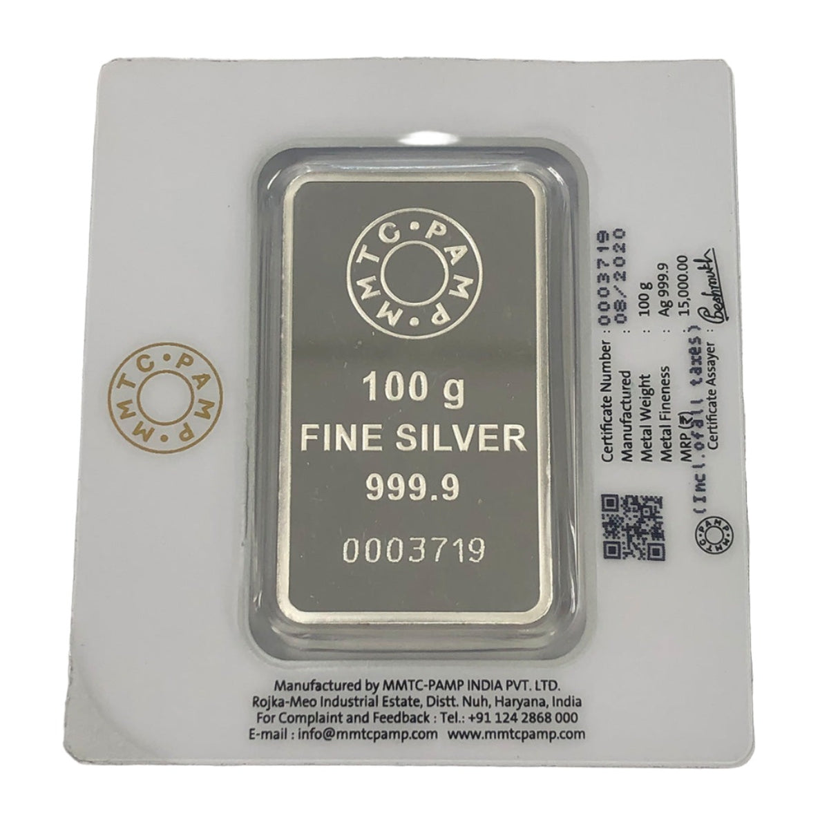 Pamp 100 g Silver Lotus Bar (Secondary) (In Assay)