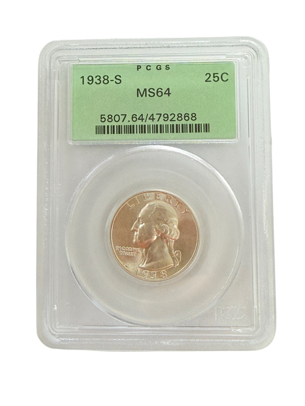 1938-S Washington Quarter PCGS MS64